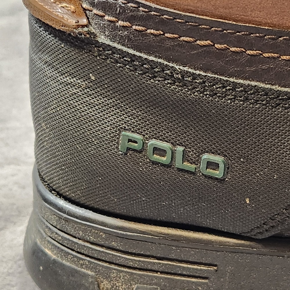 Polo Ralph Lauren Boots Mens 11 Brown Leather Duck Buckle Ankle  Dover III - Picture 8 of 12